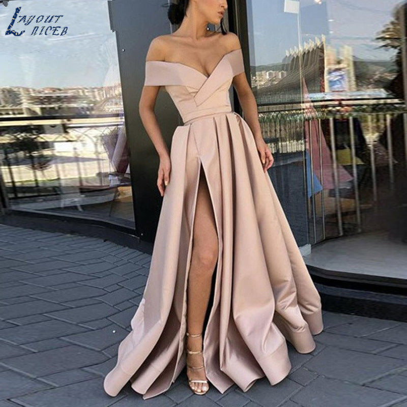 W&W Mode | eBay Satin Mehrfarbiges Tiefes V-Ausschnitt Kleid
