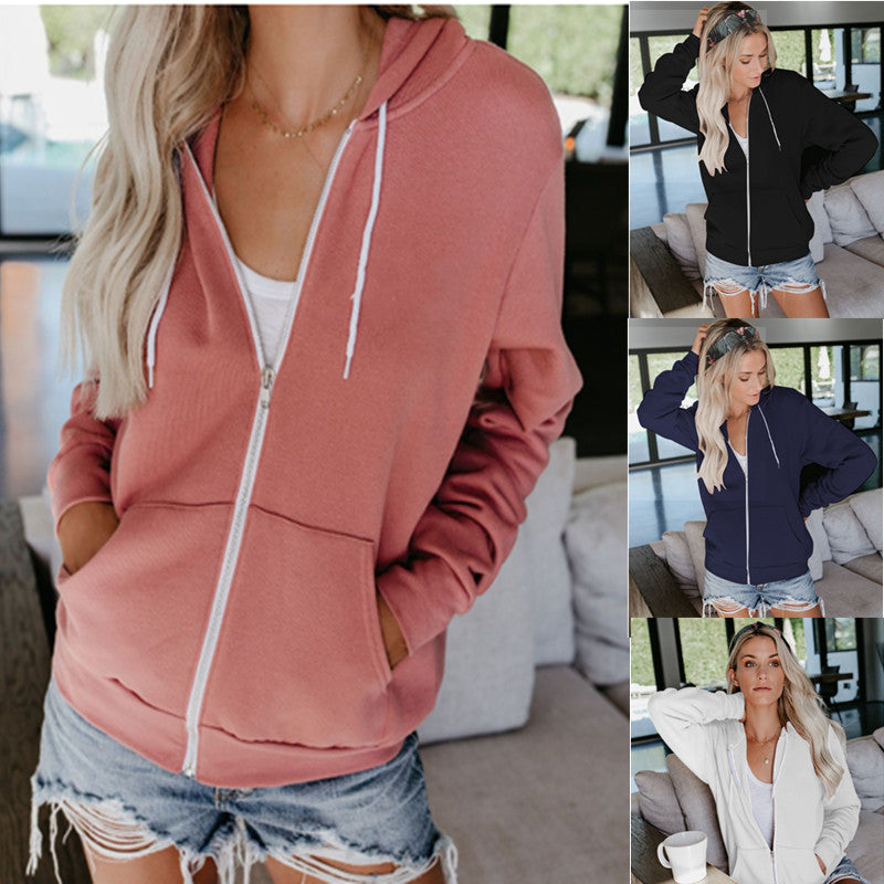 Damen Bequeme Kapuzenjacke mit klassischem Schnitt und praktischen Taschen WW