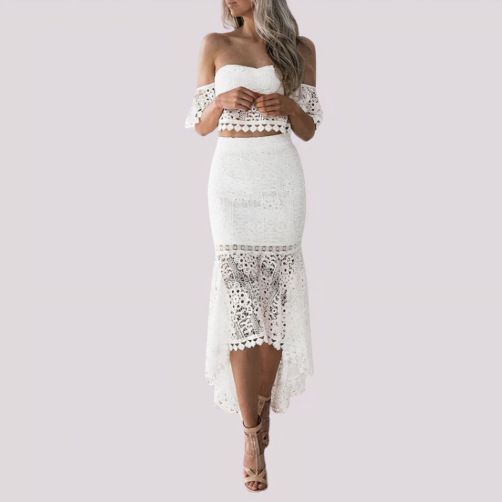 WW | Piece Kleid mit Schulterfreiem Häkelspitze Ailana