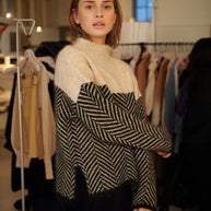 WW | Damen Rollkragenpullover mit Zweifarbdesign