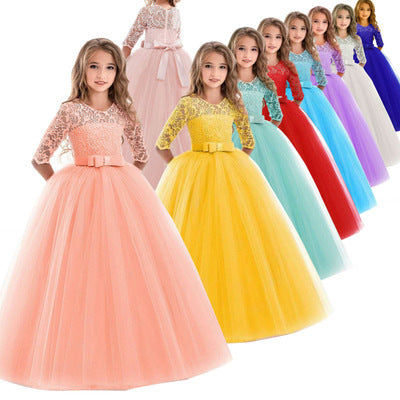 Damen Prinzessinnenkleid mit Spitzenoberteil und Tüllrock WW