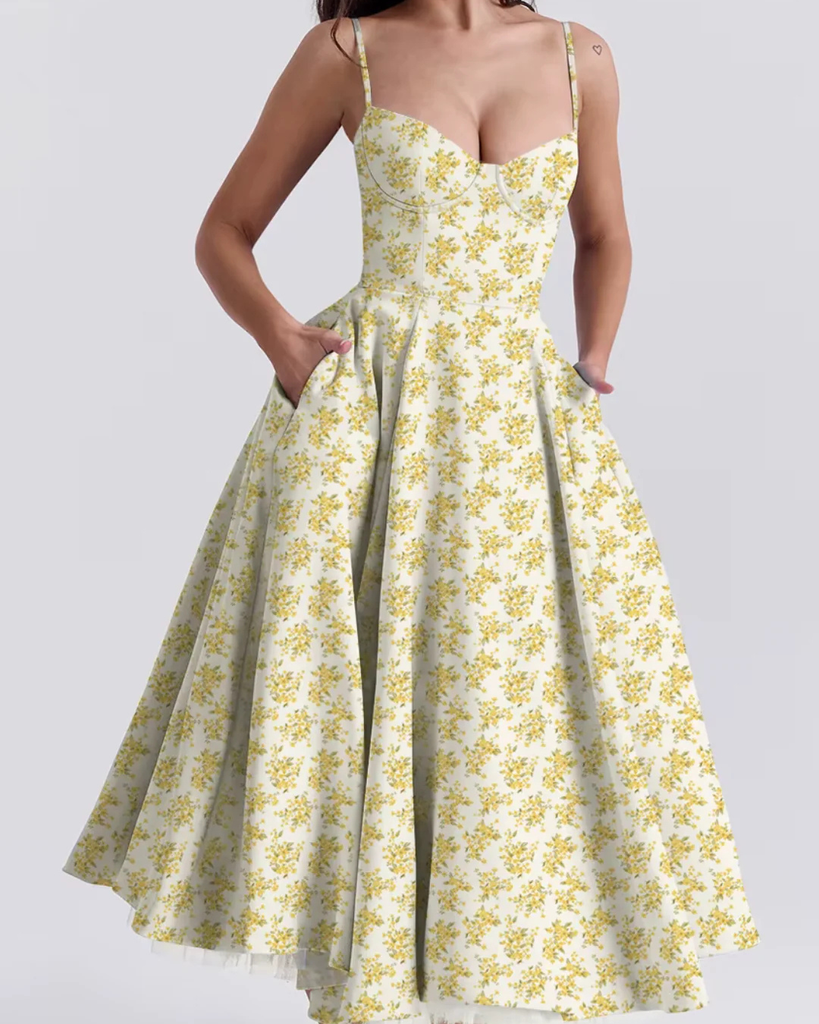 WW | Luftiges Sommerkleid Mit Korsagen Detail