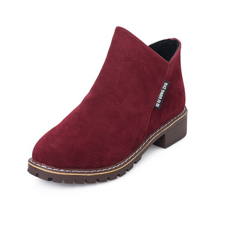 Damen Ankle-Boots aus softem Wildleder mit stabilem Blockabsatz WW