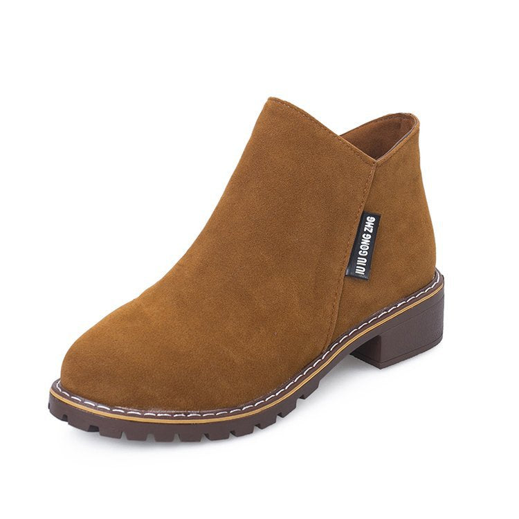 Damen Ankle-Boots aus softem Wildleder mit stabilem Blockabsatz WW