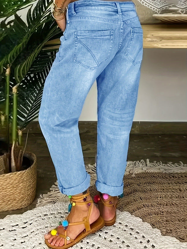 WW | Verwitterte Blaue Damen Stretchjeans