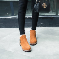 Damen Ankle-Boots aus softem Wildleder mit stabilem Blockabsatz WW