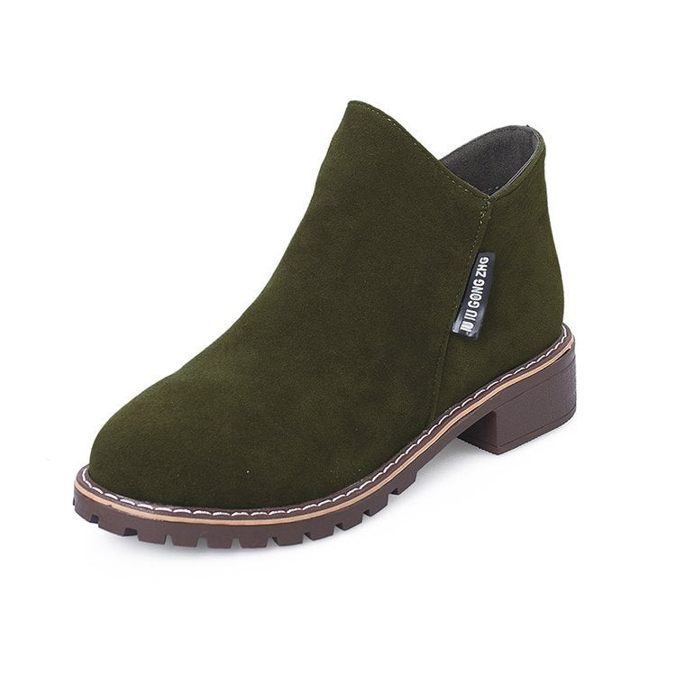 Damen Ankle-Boots aus softem Wildleder mit stabilem Blockabsatz WW