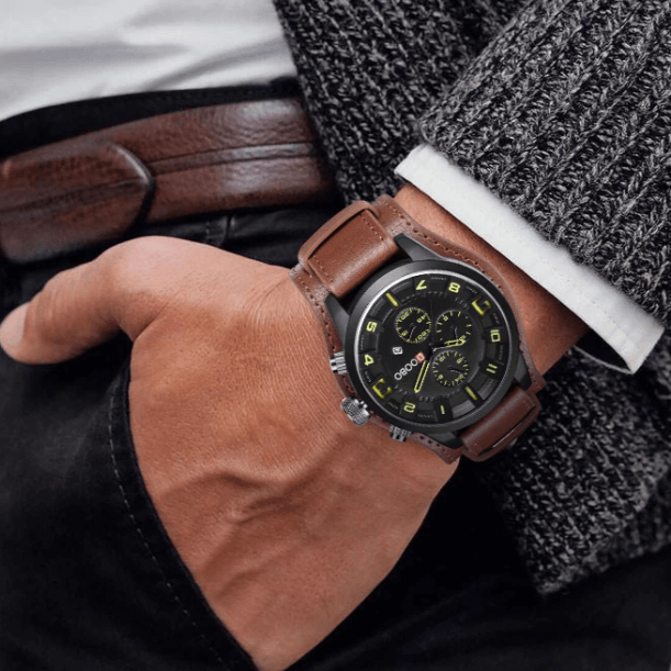W&W Mode | Luxe Navigator Uhr Lederband