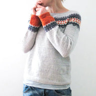 Graue Boho Stil Pullover