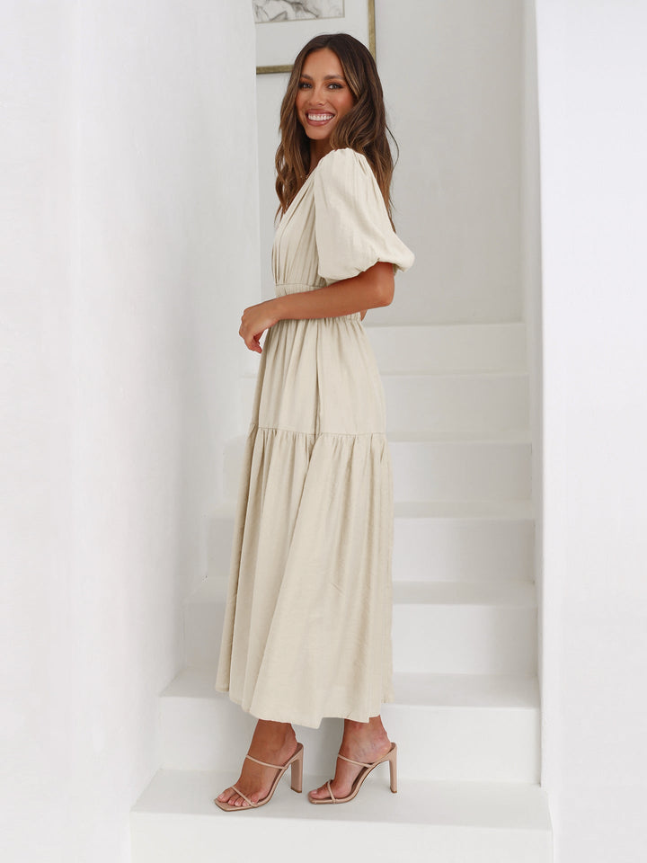 W&W Mode | Kleid mit Puffärmeln Für Frauen