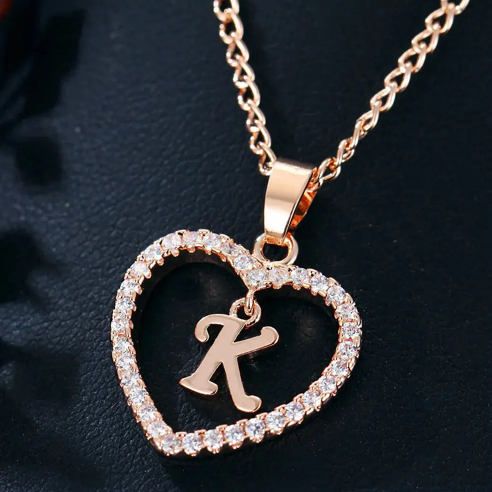 WW | Buchstaben Zirkon Liebe Kette Schmuck Anhänger