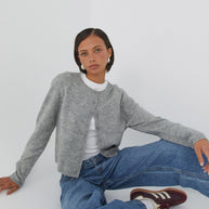 WW | Bunter Unifarbener Damen-Cardigan