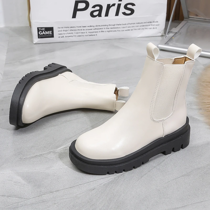 W&W Mode | Damen Chelsea Boots mit Elastischen Seiten und Zugschlaufen