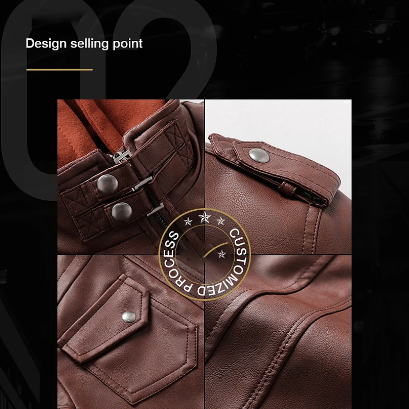WW | Lederjacke Herren Mit Reißverschluss, Klassische Jacke Aus Echtleder