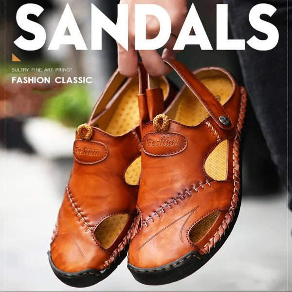 W&W Mode | Herren Sandalen Hergestellt aus Sehr Weichem Leder, Das Atmungsaktiven Komfort Unter J Edem Outdoor Abenteuer Gewährleistet.