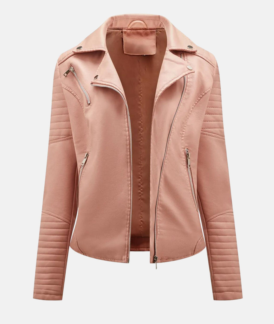 WW | Damen Lederjacke ohne Kapuze - Stilvolle Bikerjacke