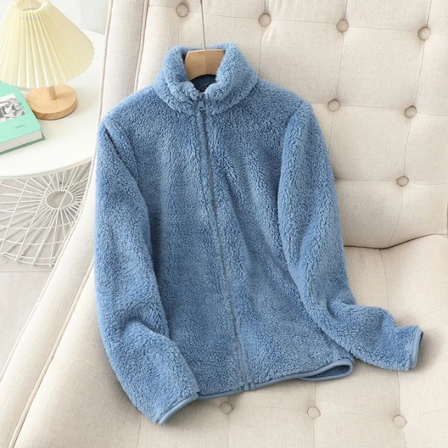 WW - Zacht Sherpa Jasje met Ritssluiting en Hoge Kraag, Fleece Vest