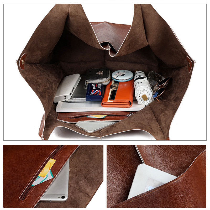 W&W Mode | Überdimensionale Leder Schultertasche für Damen