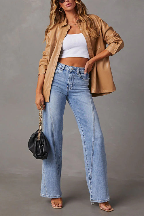 W&W Mode | Rosiedress Zeitlose Zerlegte Gerade Bein Splice Jeans