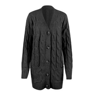WW | Stylische Lange Strickjacke Für Damen Mit Knopfleiste