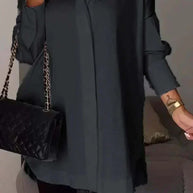 WW | Oversized Shirt Bluse mit gerollten Ärmeln