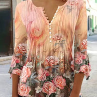 WW | Blumen gestickte Bluse mit Ärmeln für Frauen