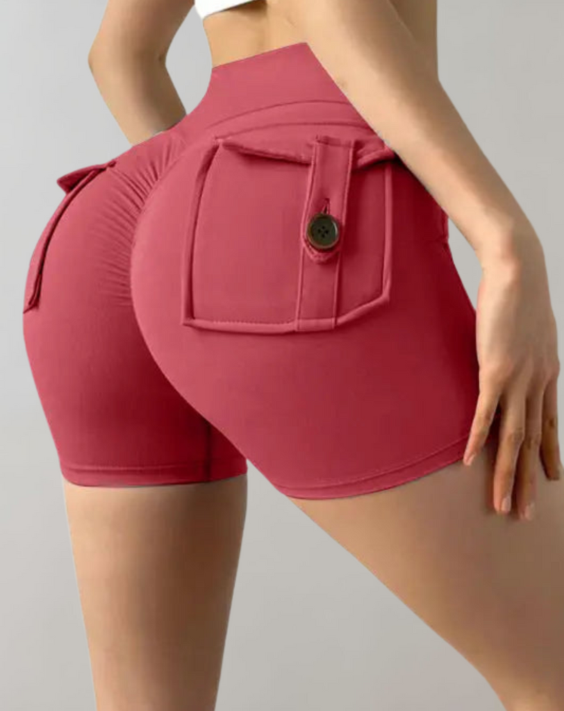 Stella™ Yoga-Shorts mit hoher Taille und Taschen