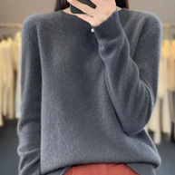 WW | Kaschmir Pullover Damen Runder Ausschnitt Weicher und Eleganter Strickpullover