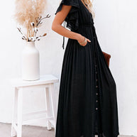 WW | Stilvolles Maxikleid mit Flatterärmeln für Frauen