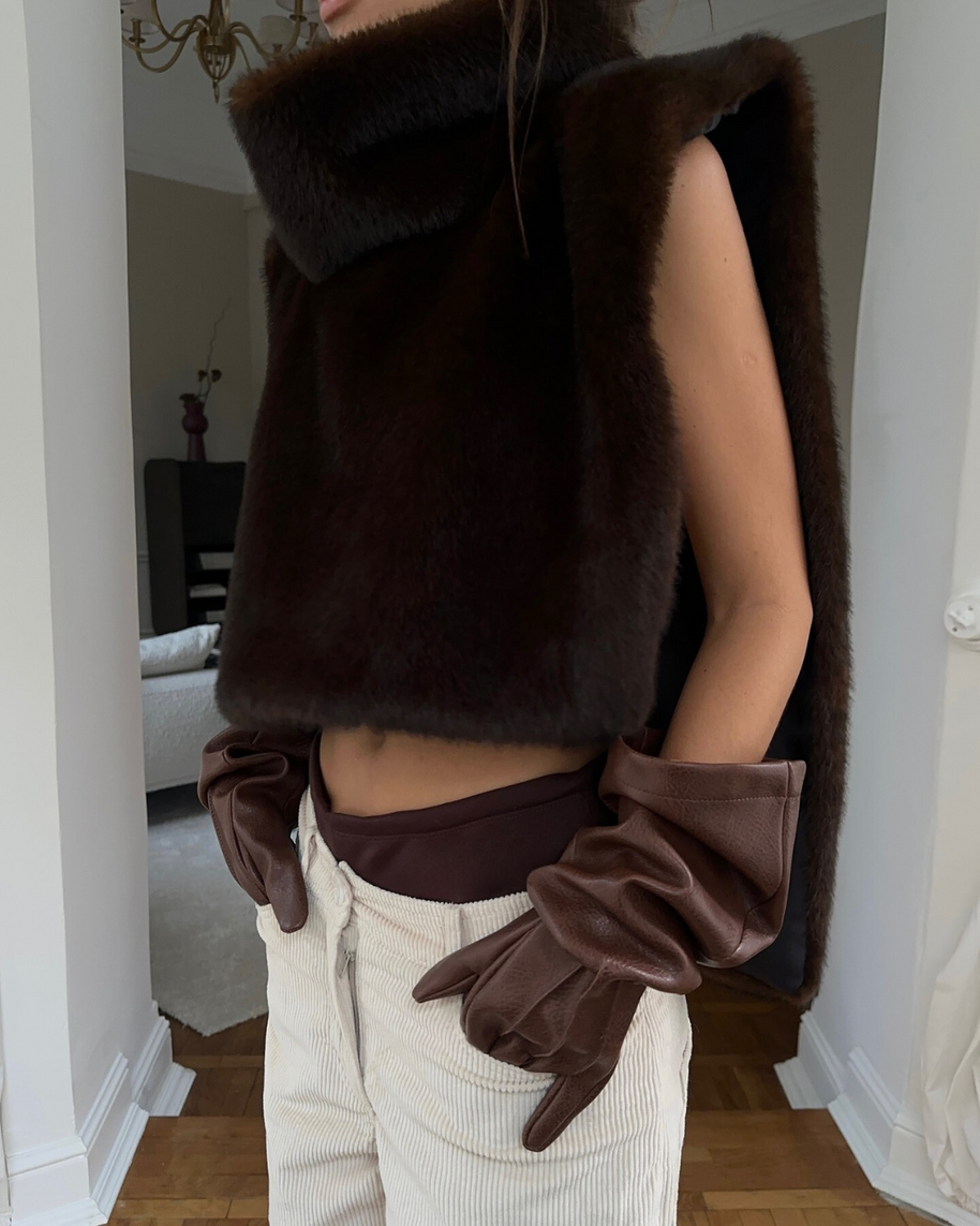 WW | Pelz Rollkragenweste - Damen - Weich und Elegant mit Luxuriösem Aussehen