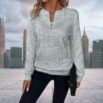 WW | Strickpullover mit halbem Reißverschluss Damen
