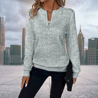 WW | Strickpullover mit halbem Reißverschluss Damen