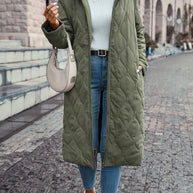 Polsterte Fleecejacke mit Kapuze