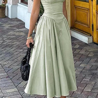 WW | Rosiedress Spaghetti-Träger Pocketed Korsett Swing Midi Kleid