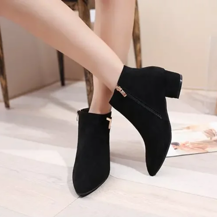 W&W Mode | Stiefeletten Mit Spitzem Schuh Und Seitenreißverschluss Damen Stiefeletten
