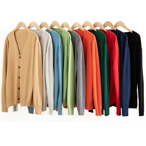 WW | Herren Strickjacke Mit Knöpfen, Leichter Stoff, Klassischer V-ausschnitt