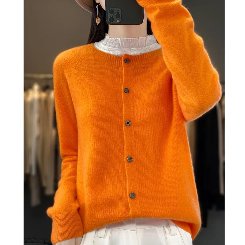WW | Wolljacke Damen Strickjacke mit Knopfleiste, Weiches Material