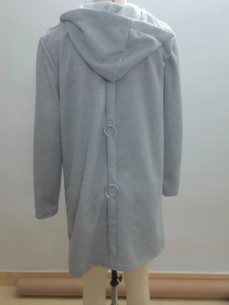 WW | Lange Strickjacken Für Damen Eleganter Strickjacke Mit Kapuze Und Knöpfen