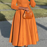 3/4-Ärmel Swing-Kleid