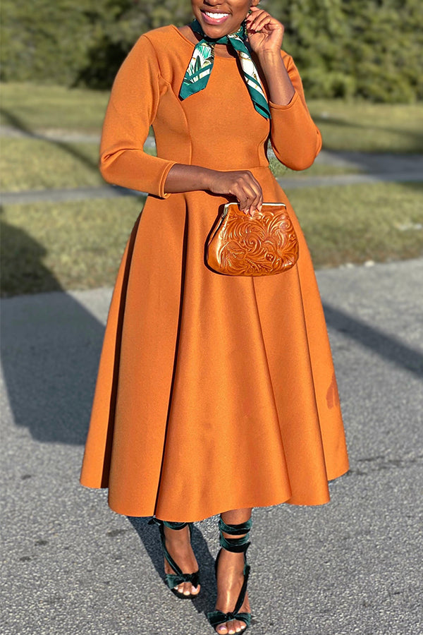 3/4-Ärmel Swing-Kleid