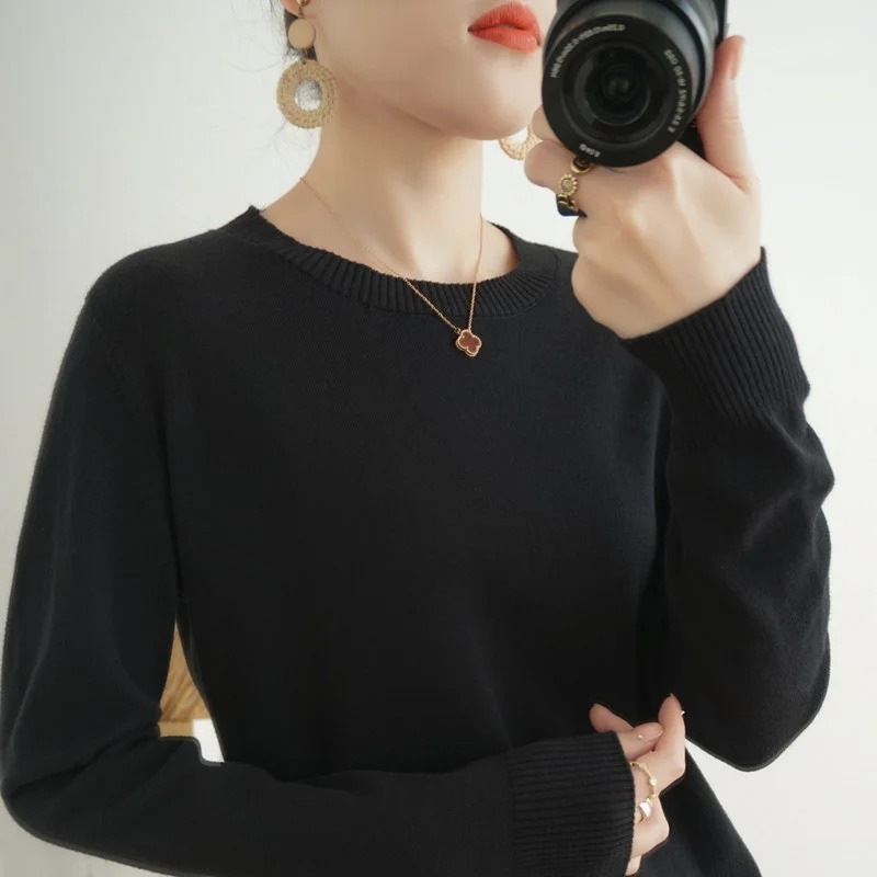 W&W Mode | Cashmere Pullover Damen Klassischer Rundhals, Weich & Atmungsaktiv