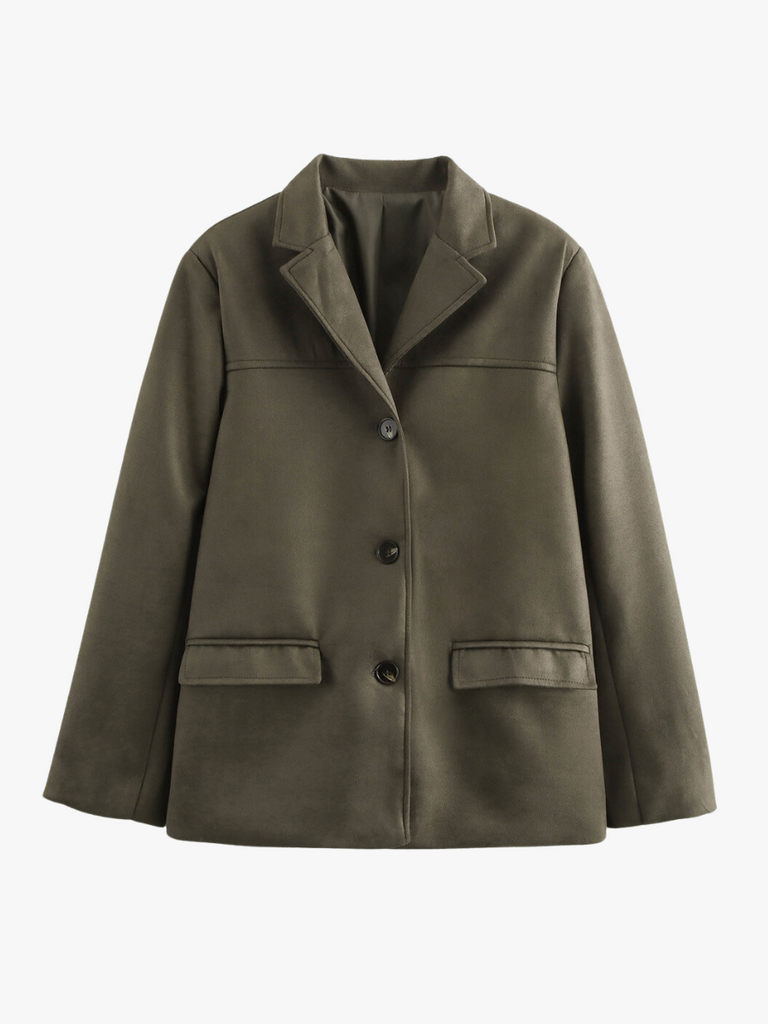 WW | Wildlederimitat Blazer in Braun mit klassischem Revers