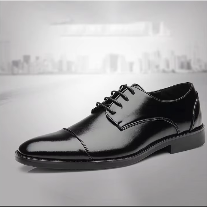 WW | Luxuriöse Leder Herrenschuhe Mit Schnürung Und Polierter Oberfläche