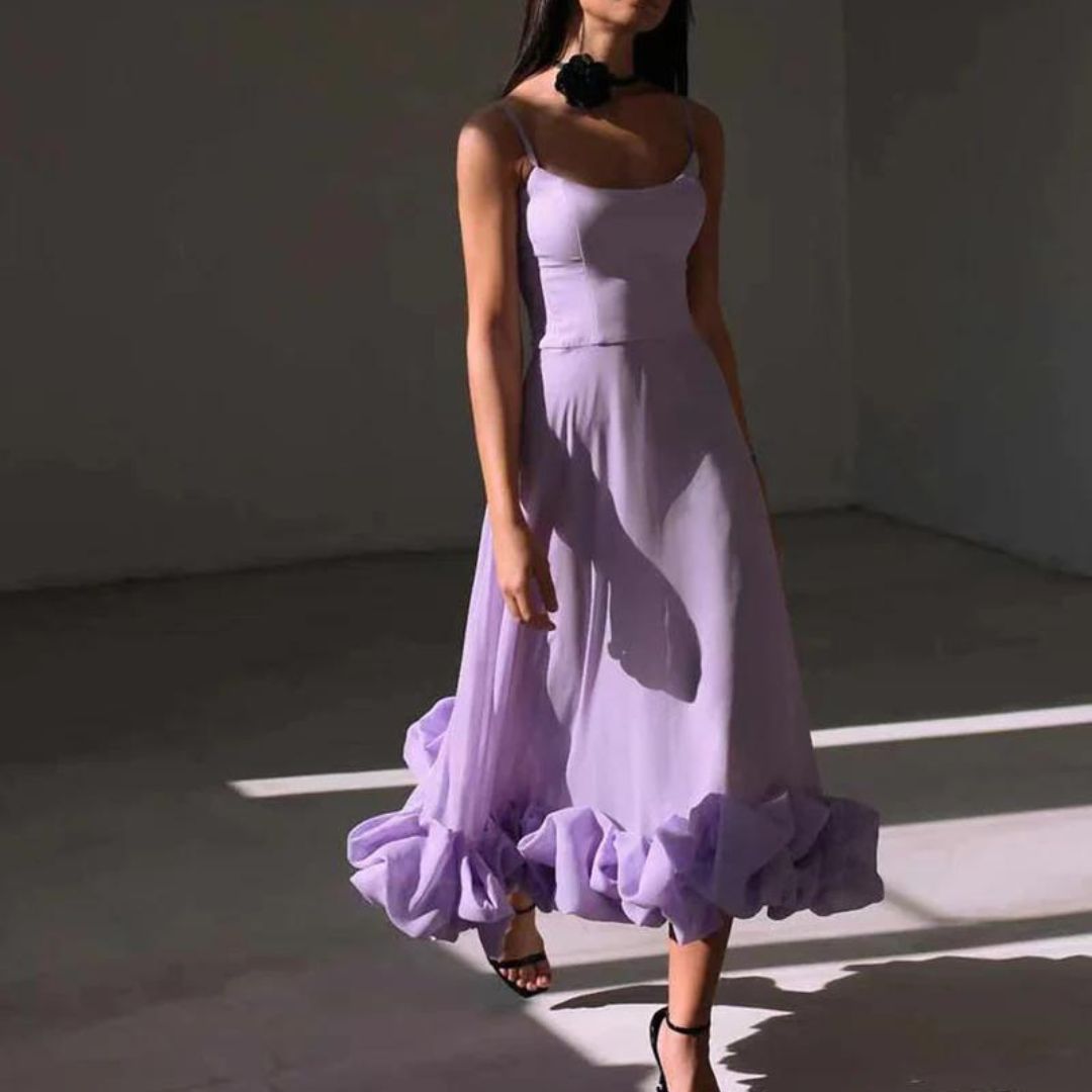 WW | Volant-Bustier-Midikleid