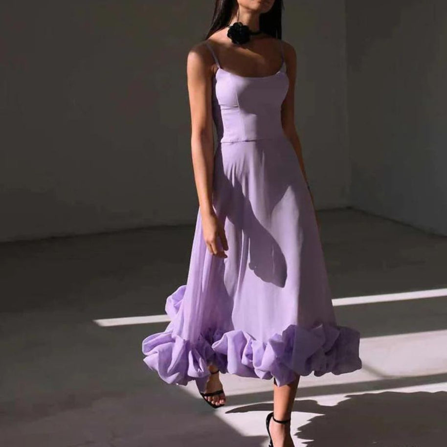 WW | Volant-Bustier-Midikleid