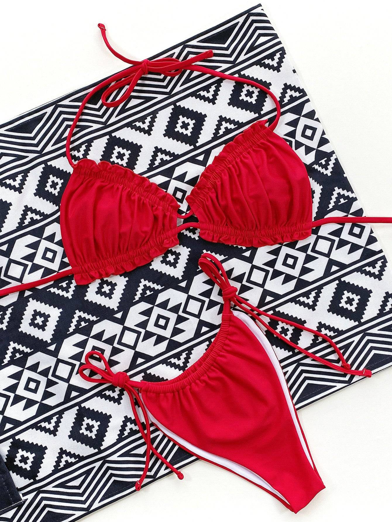 WW | Rüschentrill Halterneck Bikini Set