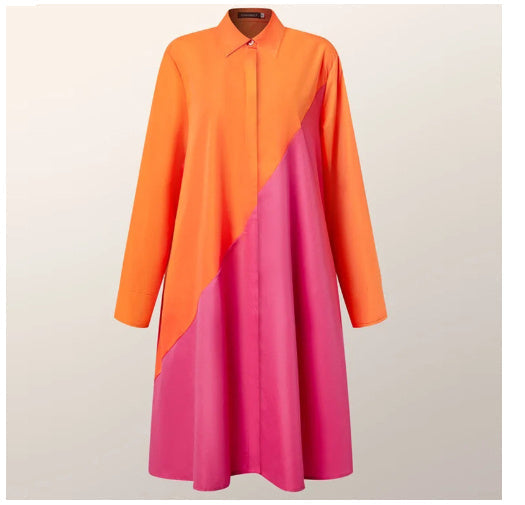 W&W Mode | Hemdblusenkleid Mit Umlegekragen & Dreiviertelärmel