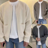 WW | Stehkragen Strickjacke für Herren | Warmer und stilvoller Pullover