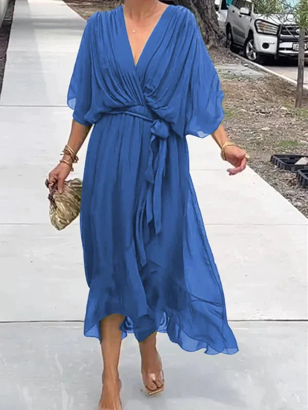 WW | Elegante Chiffon Kleid, Das Schlanker Macht und Ist Sophisticated