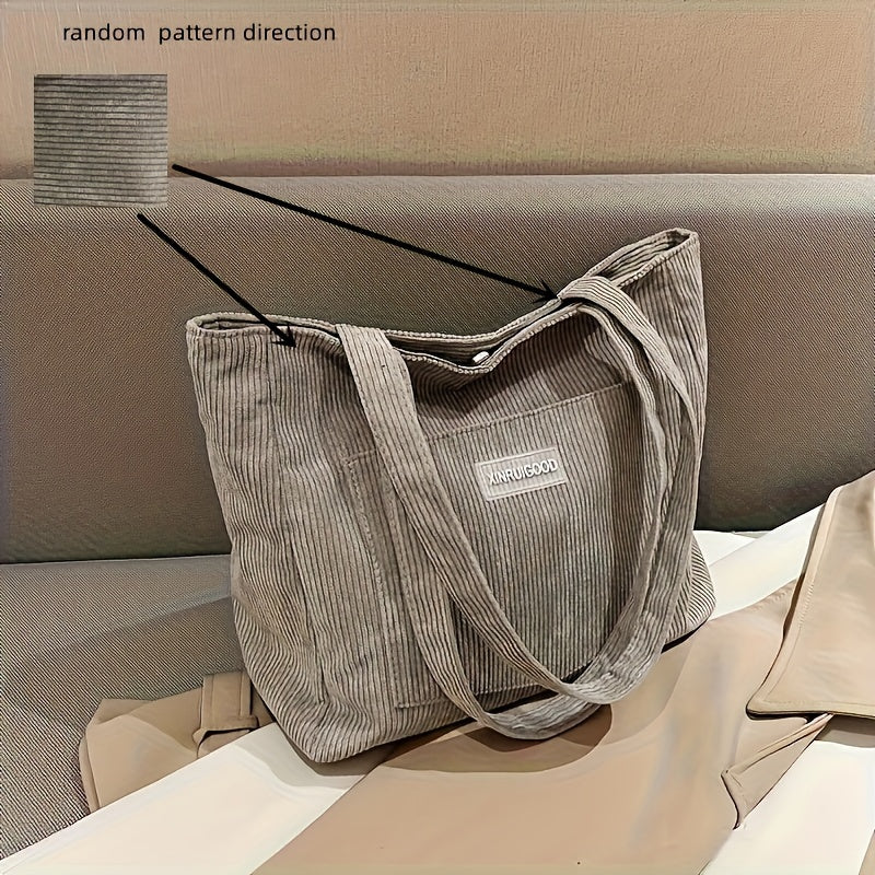 WW | Elegante Damen-Tasche Aus Hochwertigem Cordstoff Vegan Leather